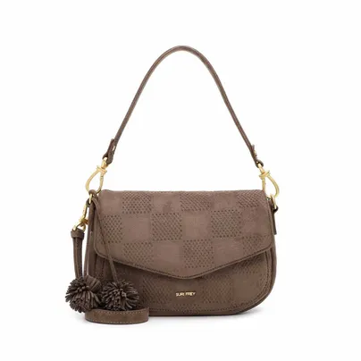 SURI FREY Handtasche mit Überschlag Taupe Lederimitat SURI FREY Handtasche mit Überschlag Taupe Lederimitat