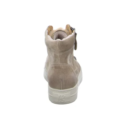 PAUL GREEN Mid Cut Sneaker Beige Leder 