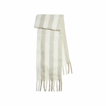 PIECES 200x35cm, Fransen Schal Beige Textil PIECES 200x35cm, Fransen Schal Beige Textil