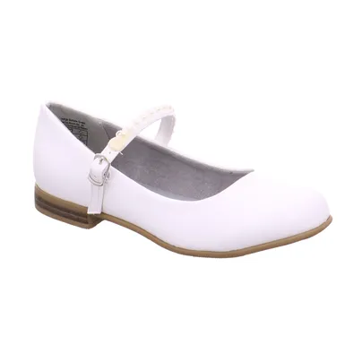 INDIGO Festlicher Sommerschuh Mädchen-Ballerina Weiss Lederimitat INDIGO Festlicher Sommerschuh Mädchen-Ballerina Weiss Lederimitat
