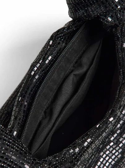 PIECES Clutch / Abendtasche Schwarz Textil PIECES Clutch / Abendtasche Schwarz Textil