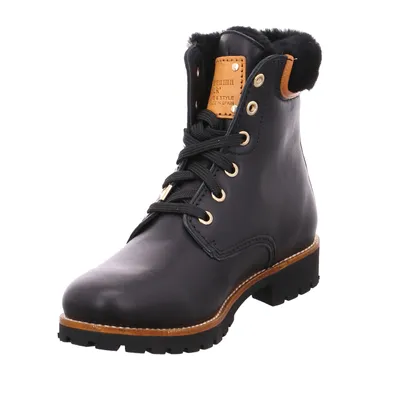 PANAMA JACK mit Lammfellfutter Boot Schwarz Leder PANAMA JACK mit Lammfellfutter Boot Schwarz Leder