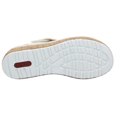 RIEKER Sandalette Offwhite Lederimitat 