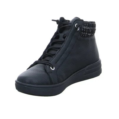 RIEKER Mid Cut Sneaker Schwarz Lederimitat 