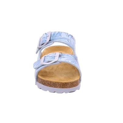 BIOLife Unisex Kinder-Pantolette Hellblau Lederimitat BIOLife Unisex Kinder-Pantolette Hellblau Lederimitat