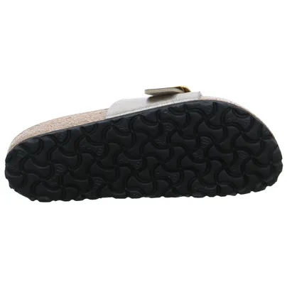 BIRKENSTOCK Bio-Fussbett Taupe Lederimitat 