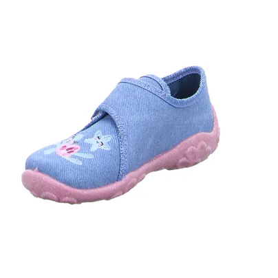 SUPERFIT Mädchenhausschuh Kinder-Hausschuh Blau Textil 