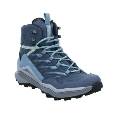 LOWA Gore-Tex Wander- Bergschuh Damen Blau Lederimitat 