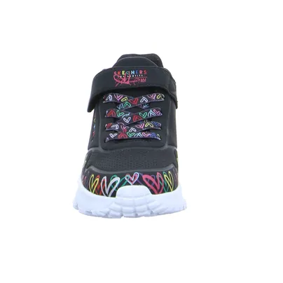 SKECHERS Sneaker Mädchen-Halbschuh Binder Schwarz Lederimitat 