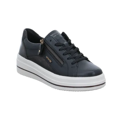 REMONTE mit Wechselfussbett Sneaker Schwarz Leder 