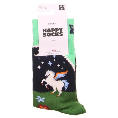 HAPPY SOCKS Pegasus Land (fliegend.Pferd) Freizeitsocken Grün Textil 