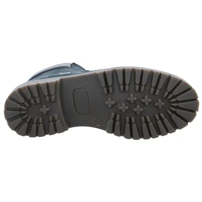 SABALIN Schnür-Boot Jungen-Winter-Bottine Blau Leder SABALIN Schnür-Boot Jungen-Winter-Bottine Blau Leder
