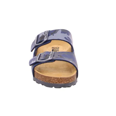 BIOLife Unisex Kinder-Pantolette Blau Lederimitat BIOLife Unisex Kinder-Pantolette Blau Lederimitat