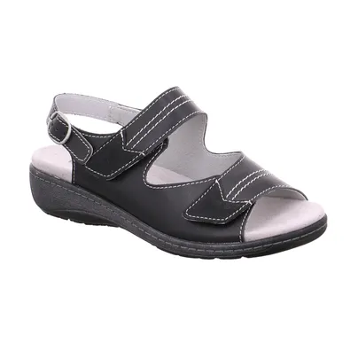 VAN DER LAAN mit Wechselfussbett Comfort-Sandalette Schwarz Leder 