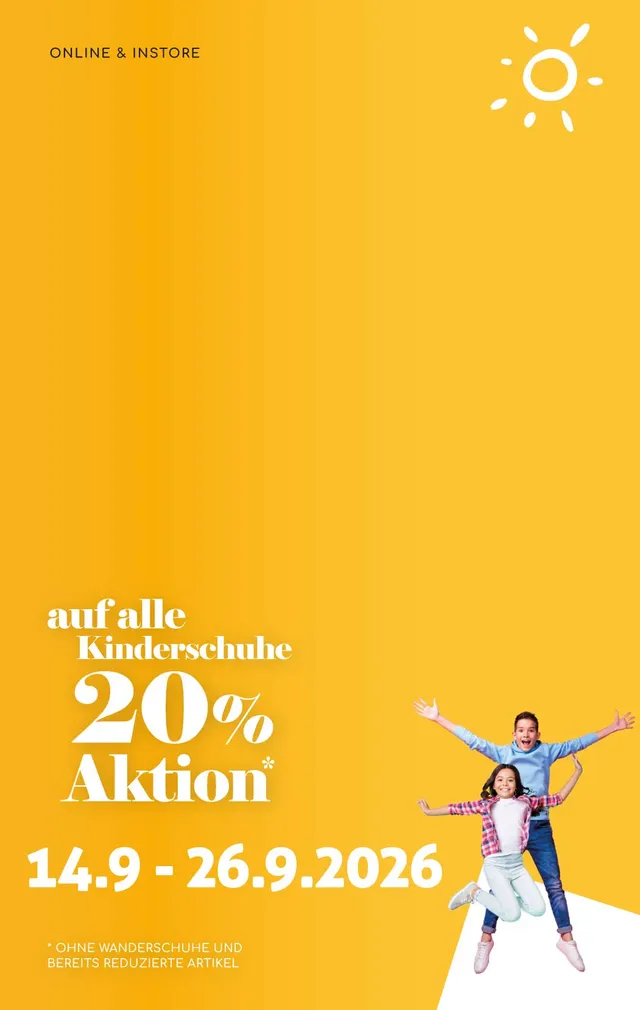 20% auf alle Kinderschuhe