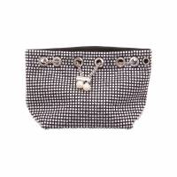 LA STRADA Clutch / Abendtasche Silber Textil