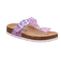 BIOLIFE Kinder-Zoccoli /Flip Flops Rosa Lederimitat Zehentrenner