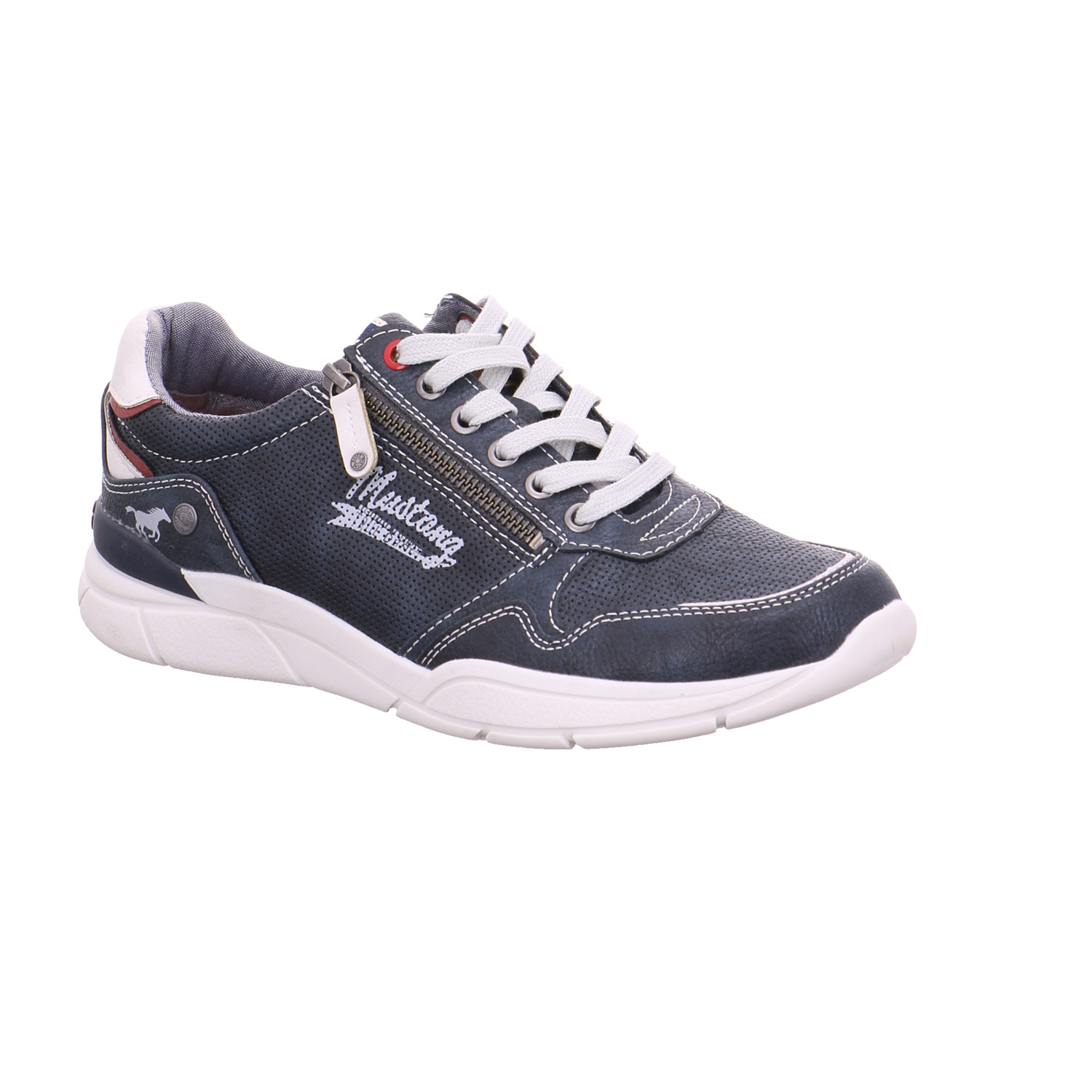 MUSTANG Halbschuhe Sneaker Blau Lederimitat