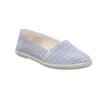 SCHUHENGEL Espadrille Blau Textil mit Lederdecksohle