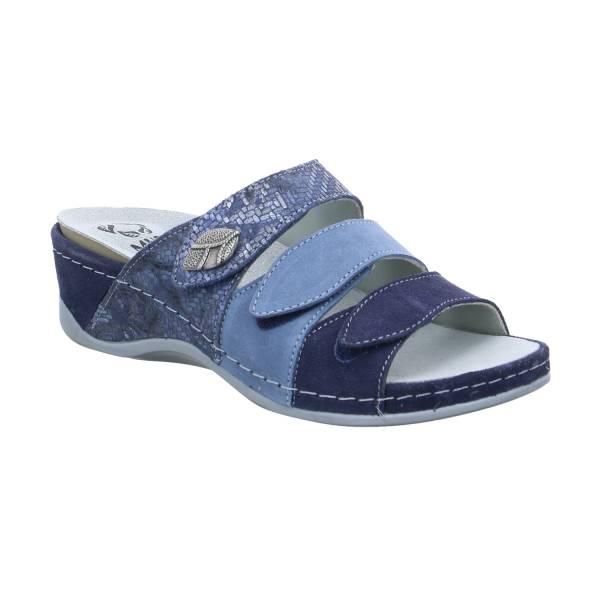 Bild 1 - MUBB Pantolette Blau Leder mit Wechselfussbett