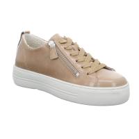 SCHUHENGEL Sneaker Taupe Leder mit Wechselfussbett