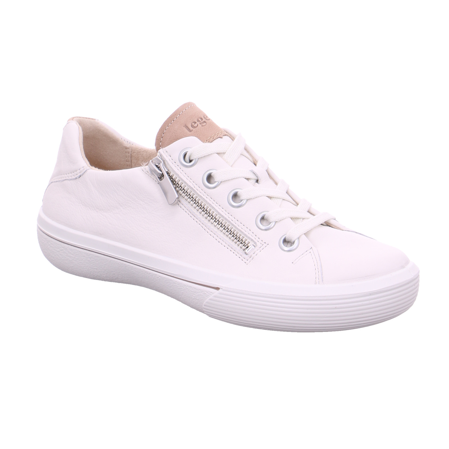 LEGERO Schnürschuh Offwhite Leder mit Wechselfussbett
