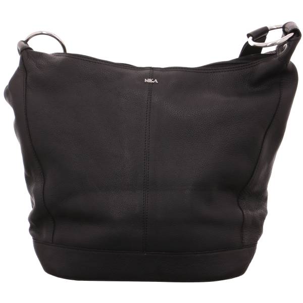 Bild 1 - NIKA Handtasche Schwarz Leder