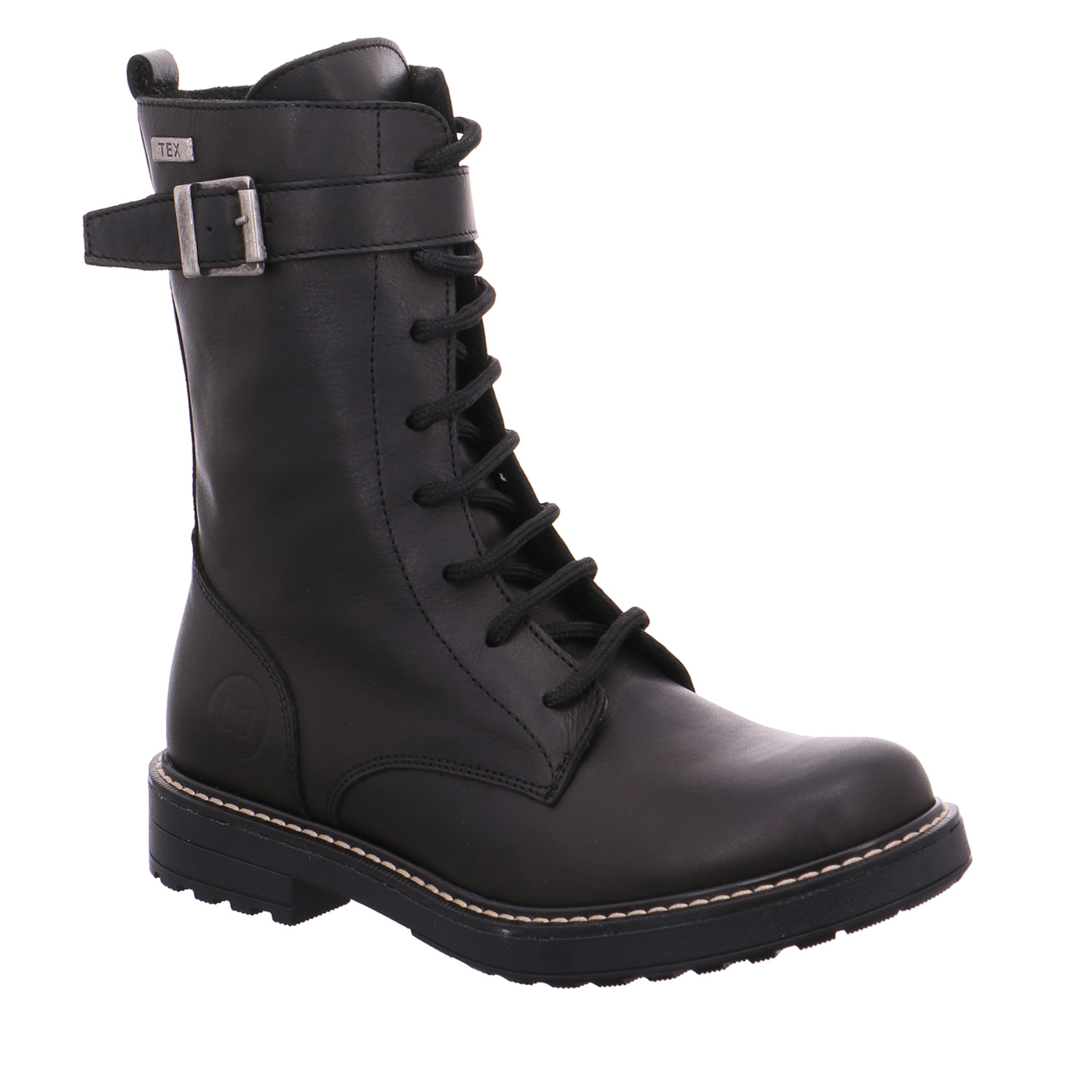 SCHUHENGEL Mädchen-Winter-Bottine Schwarz Leder Stiefelette