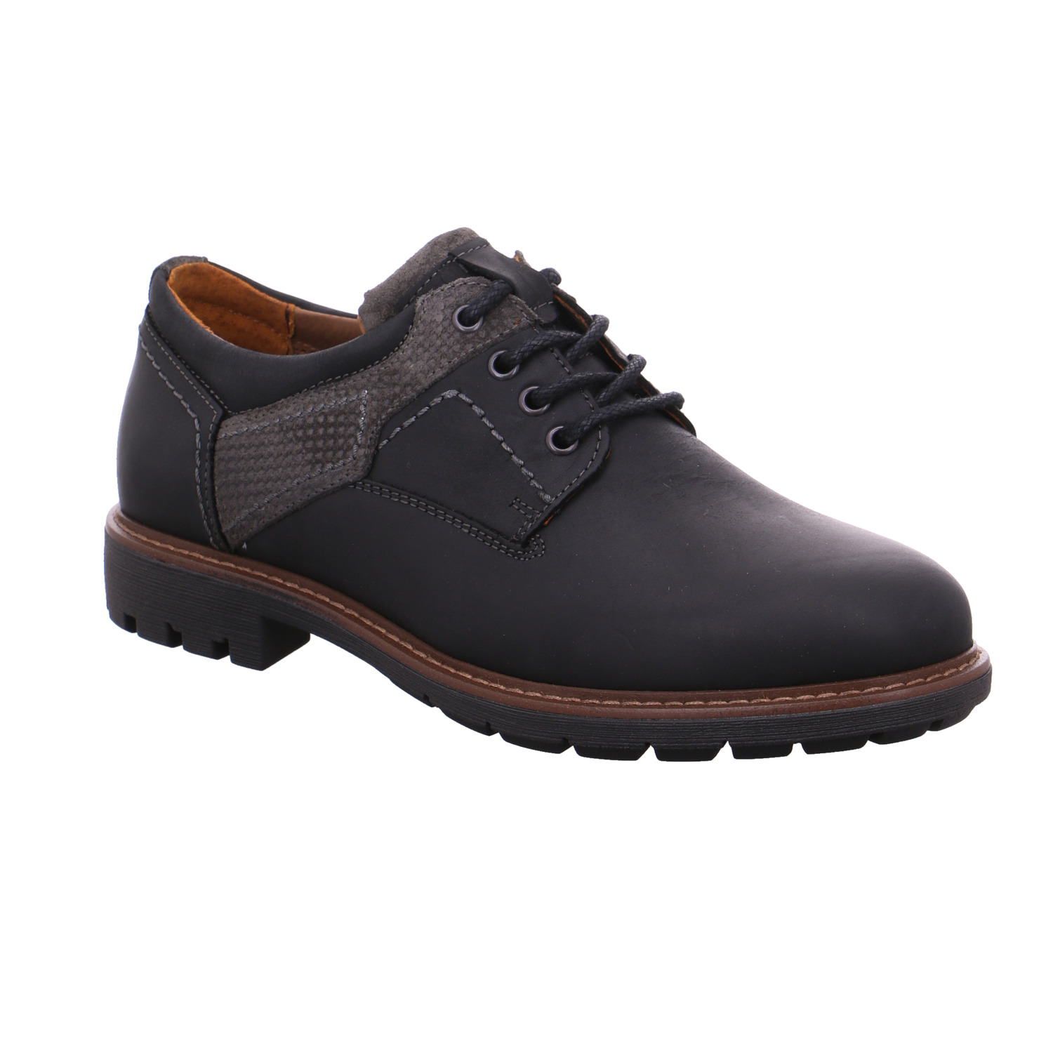 * Halbschuh Schwarz Leder