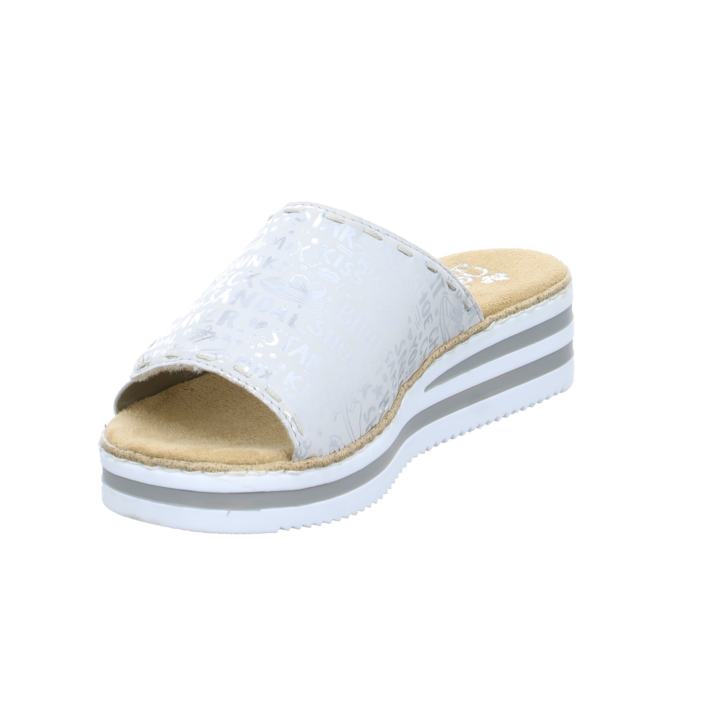 RIEKER Pantolette Silber Lederimitat
