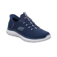 SKECHERS Halbschuhe Sneaker Stoff Blau Synthetik