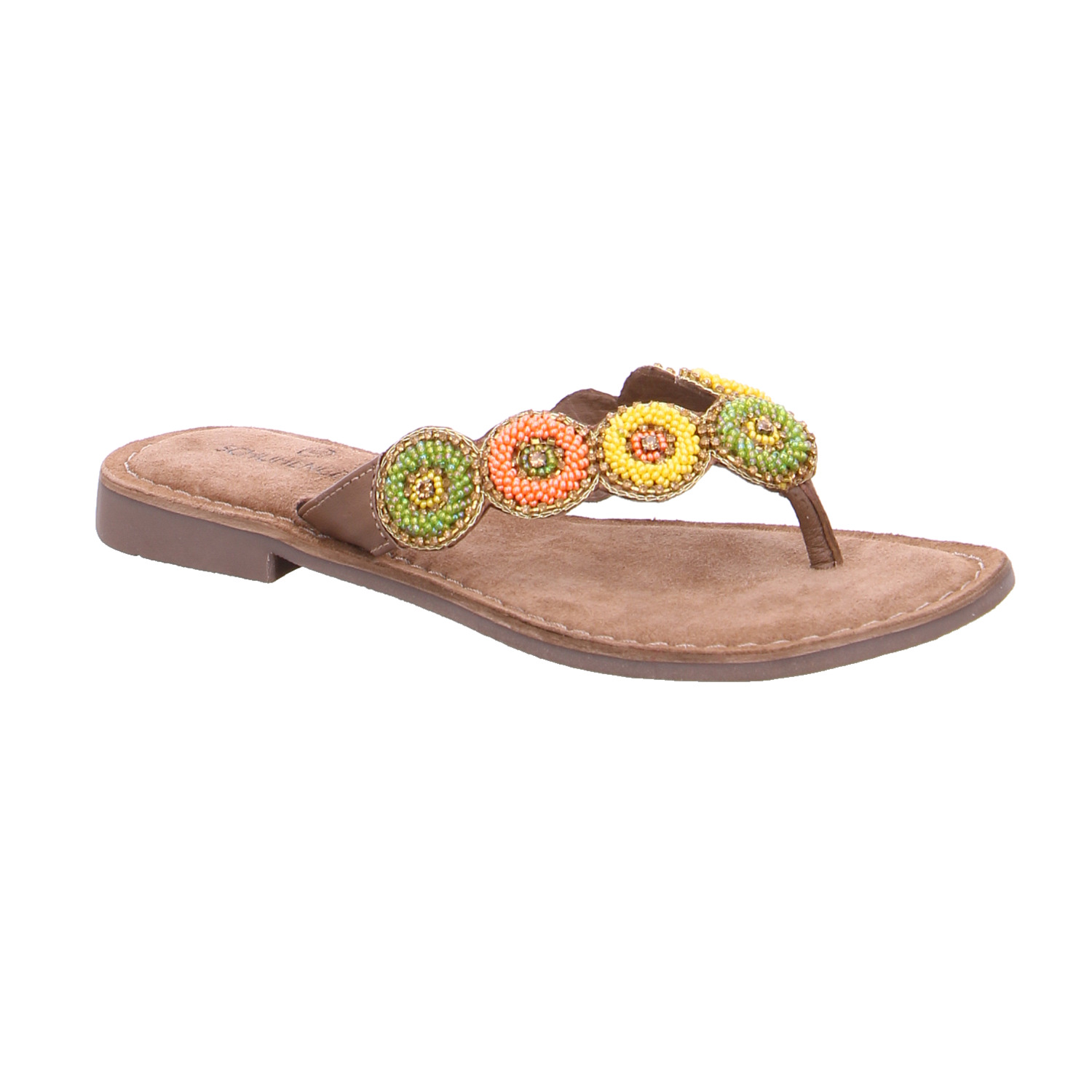 SCHUHENGEL Zehentrenner / FlipFlop Grün Leder