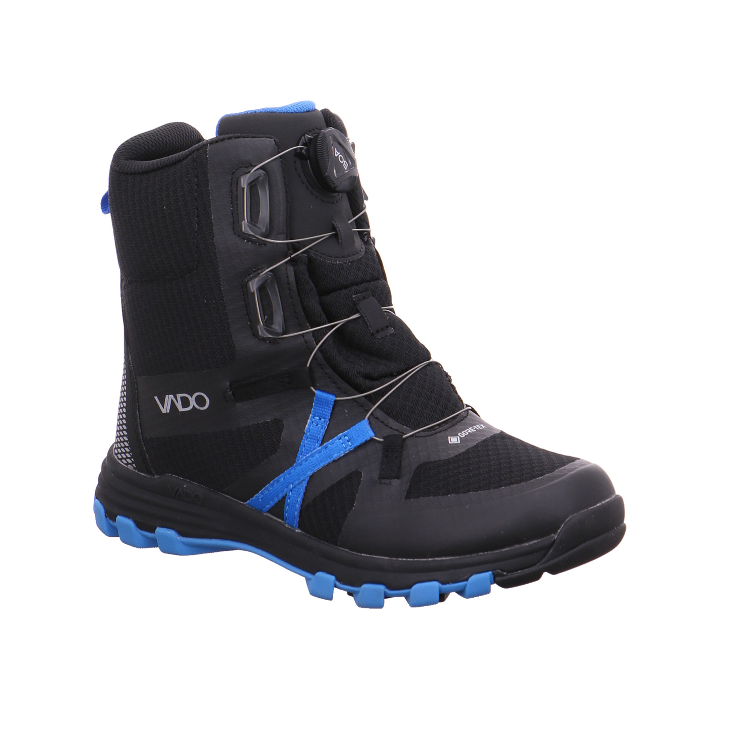VADO Jungen- Snowboot Membran Blau Textil Winter-Sneaker high
