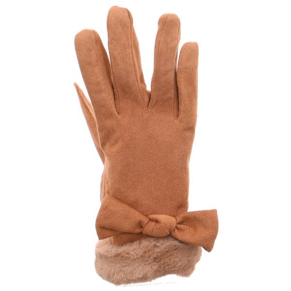 Bild 1 - ISOTONER Handschuh Camel Lederimitat Damen