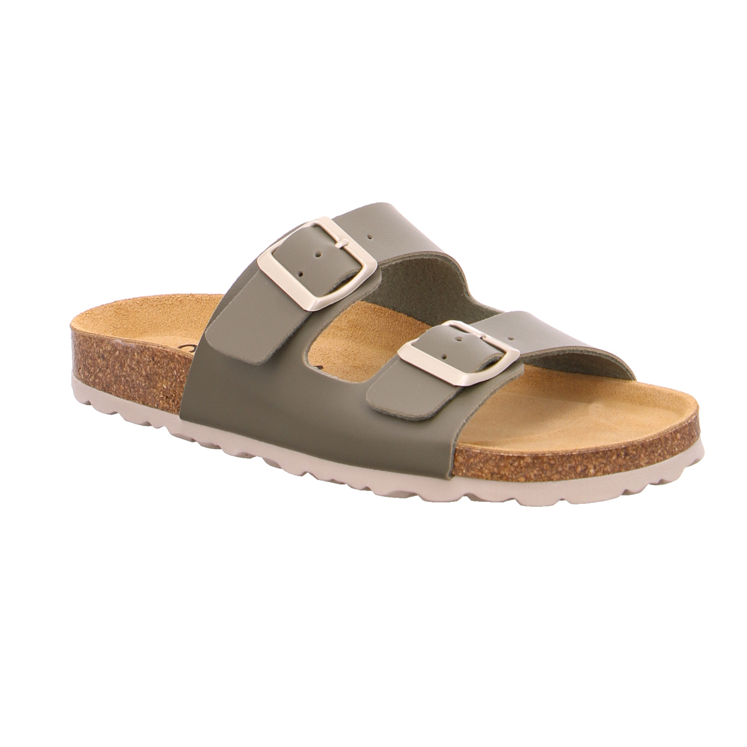 BIOLIFE Pantolette Khaki Lederimitat