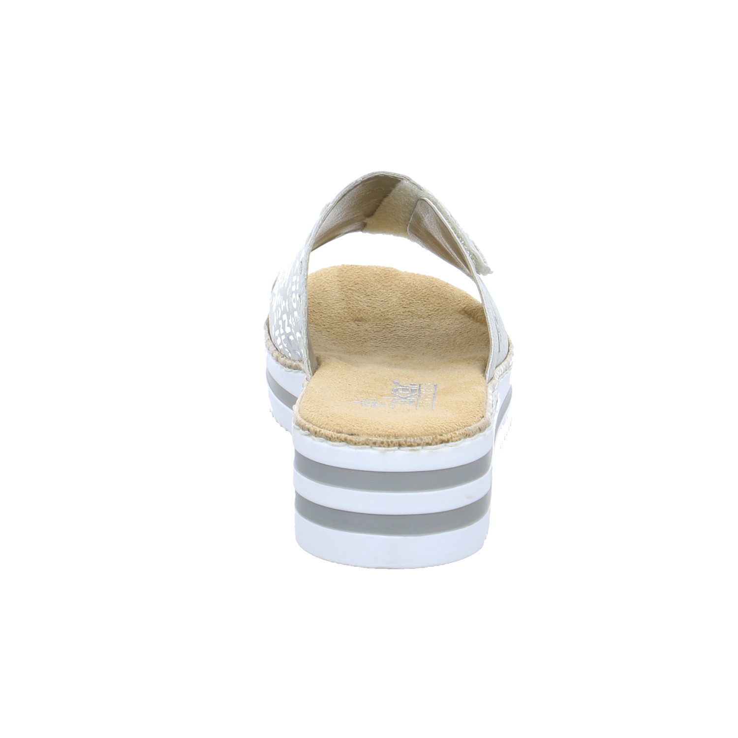 RIEKER Pantolette Silber Lederimitat
