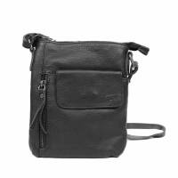 BEAR DESIGN Umhängetasche Schwarz Leder Handybag