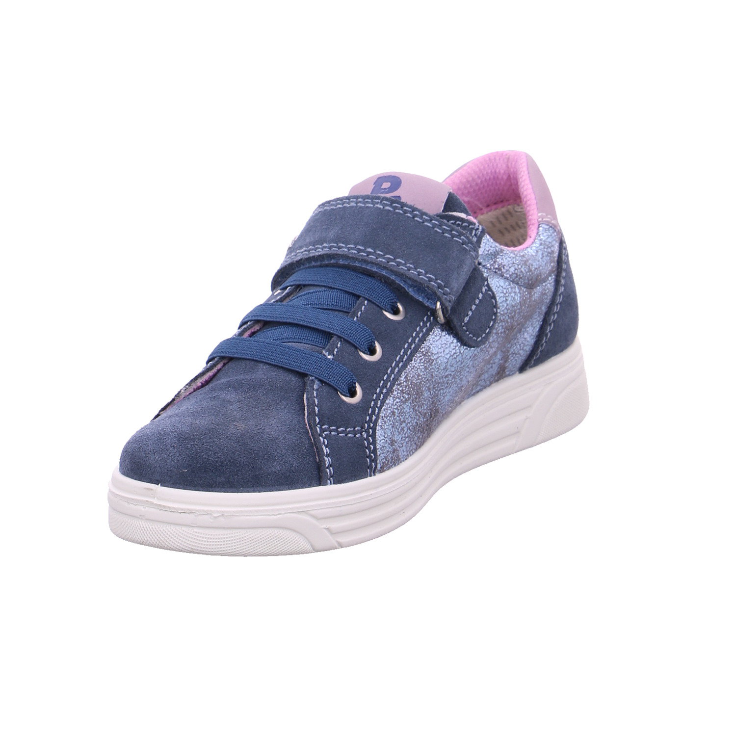 PRIMIGI Mädchen-Halbschuh Klett Blau Leder Sneaker YB7421