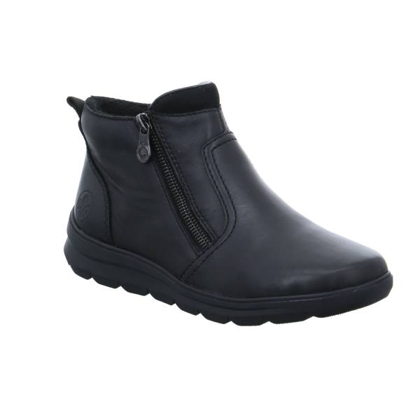 Bild 1 - RIEKER Comfort-Stiefelette Schwarz Leder mit Wechselfussbett