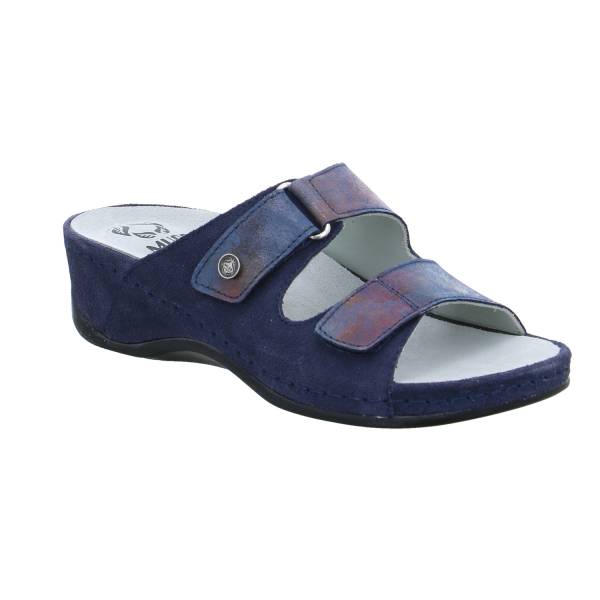 Bild 1 - MUBB Pantolette Blau Leder mit Wechselfussbett