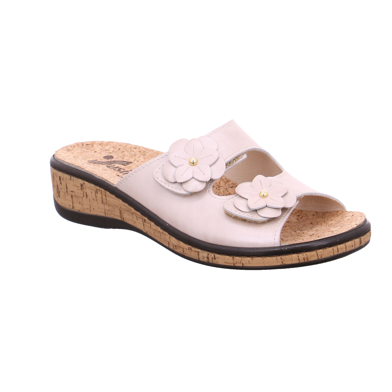 * Pantolette Beige Leder