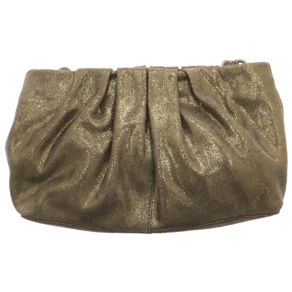 Bild 1 - PIECES Clutch / Abendtasche Olive Leder