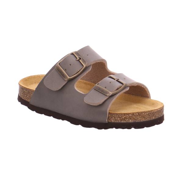 Bild 1 - BIOLIFE Kinder-Pantolette Taupe Lederimitat Unisex