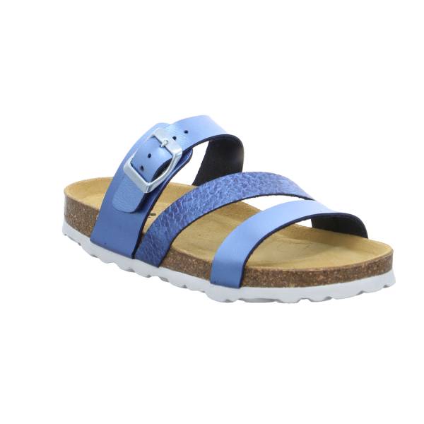 Bild 1 - BIOLife Kinder-Pantolette Jeansblau Lederimitat Lederdecksohle