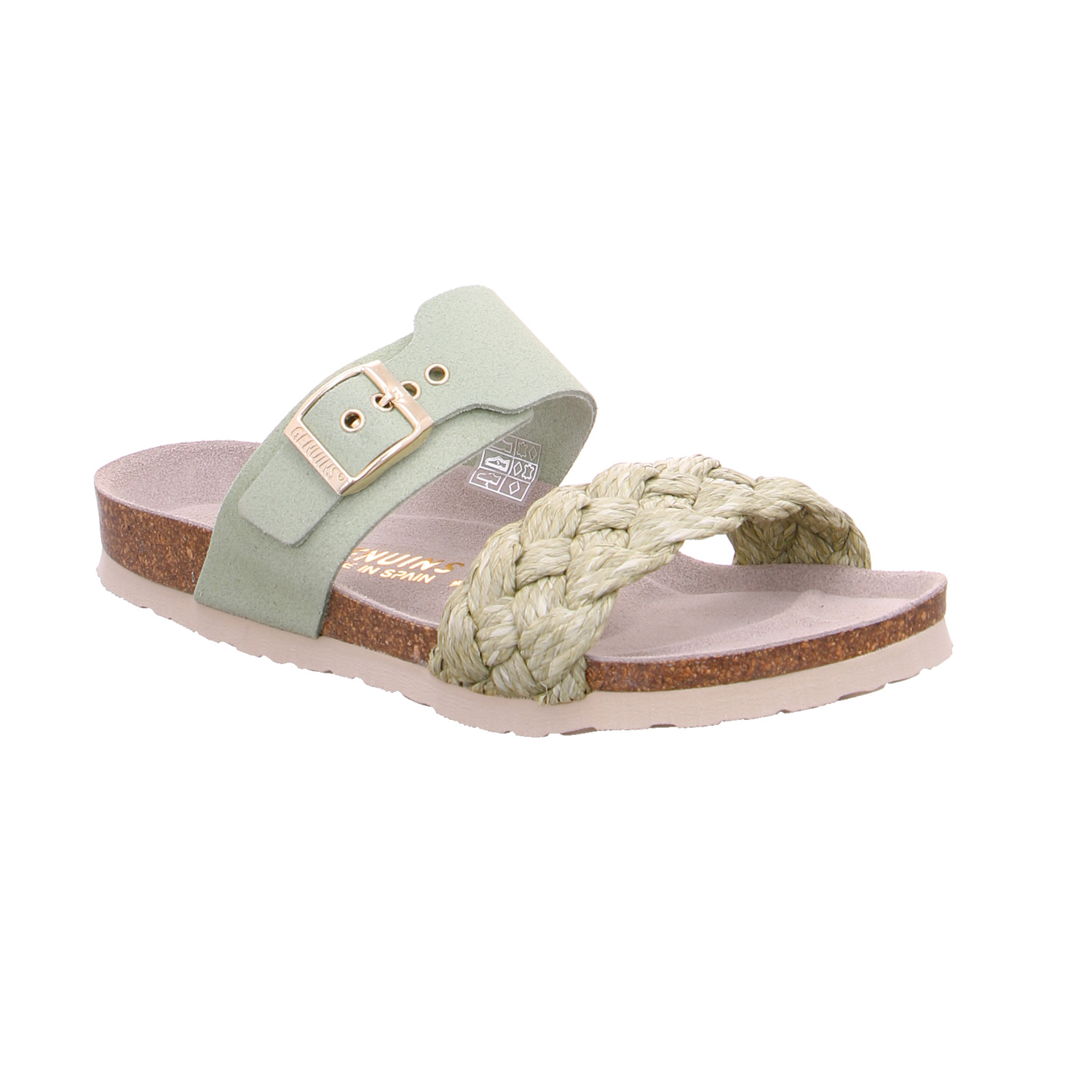 GENUINS Pantolette Pastelgrün Leder