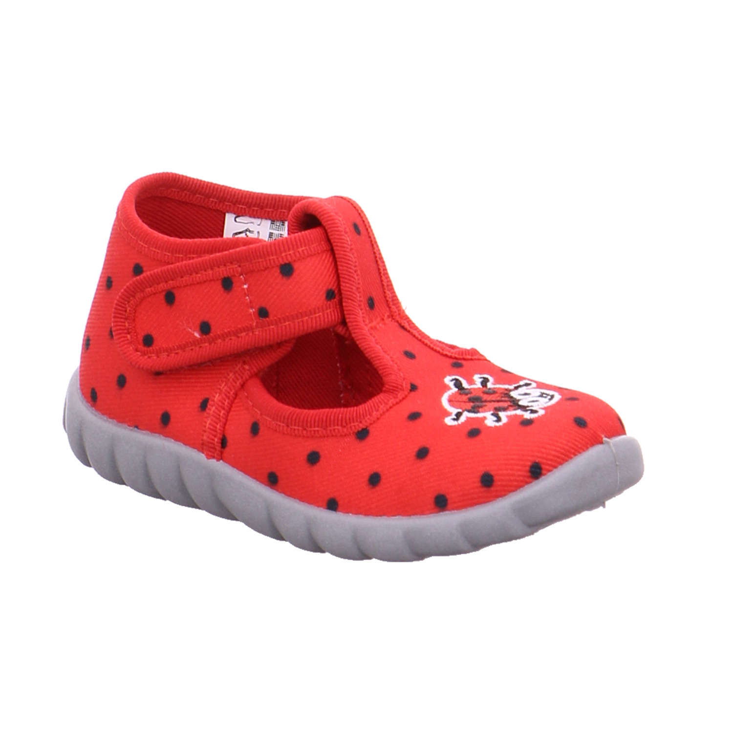 FISCHER Baby-Hausschuh Rot Textil Mädchenhausschuh