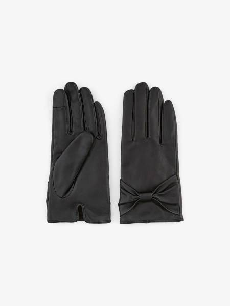 Bild 1 - PIECES Handschuh Schwarz Leder Damen