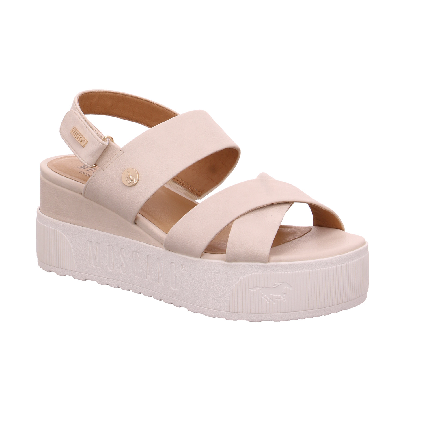 MUSTANG Sandalette Offwhite Lederimitat MUSTANG Sandalette Offwhite Lederimitat