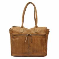 BEAR DESIGN Henkeltasche Taupe Leder mit Laptopfach
