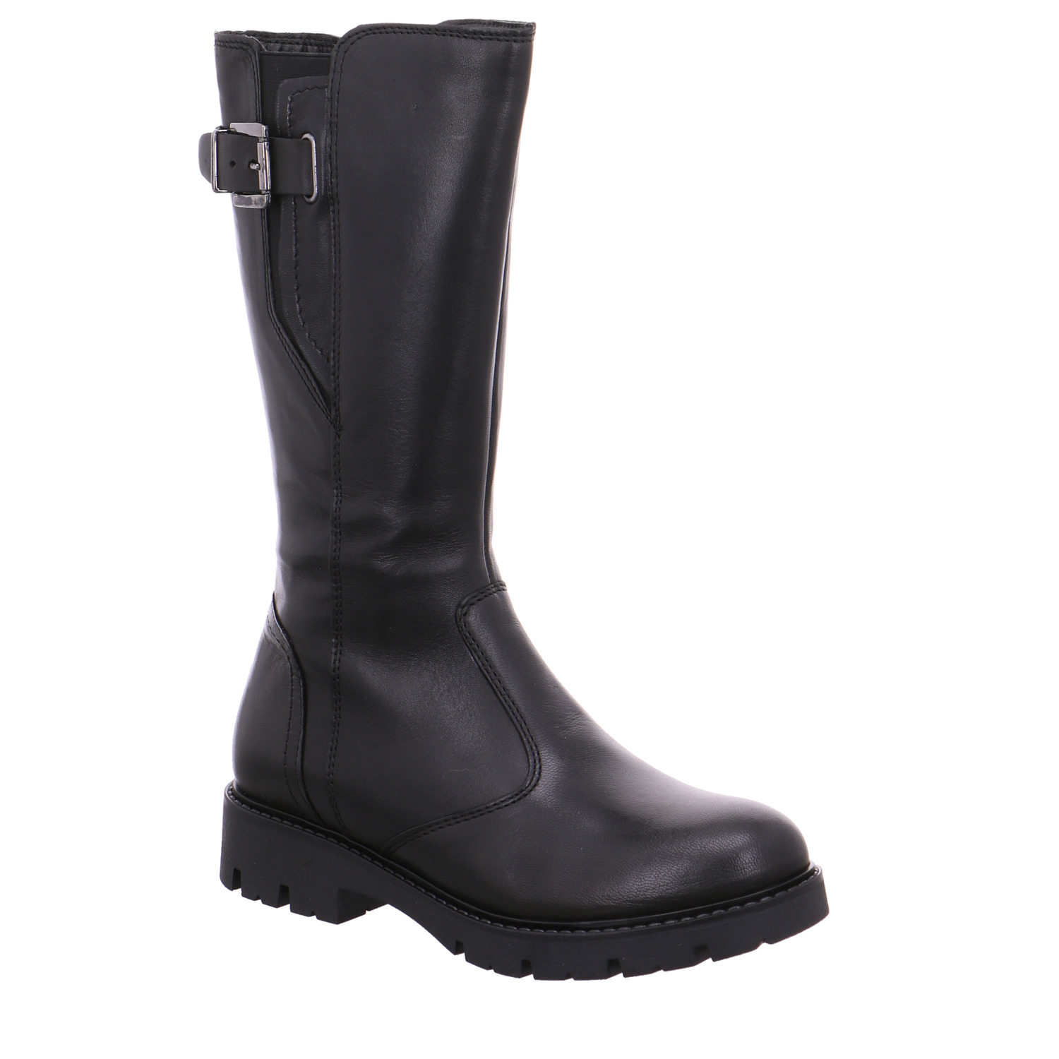 LOLI LALY Mädchen-Winterstiefel Schwarz Leder Schaftstiefel